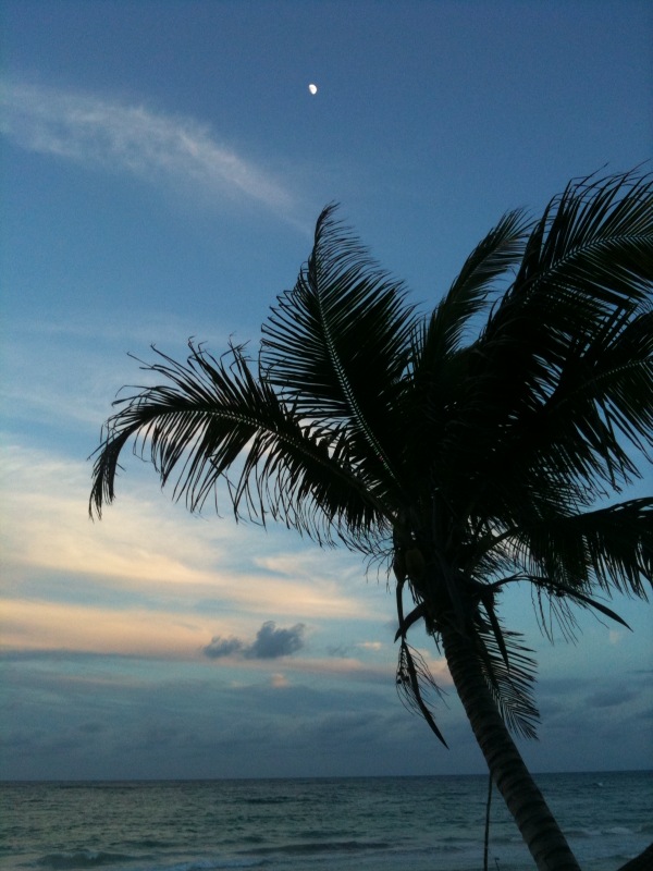 sunset sky in Tulum, Mexico