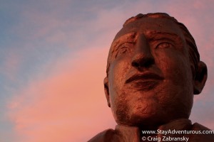 Statue at Sunset in Fort San Basilio, San Blas Mexico 