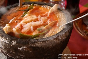 molcajete, a famous and delcious aztec dish served in Mexico