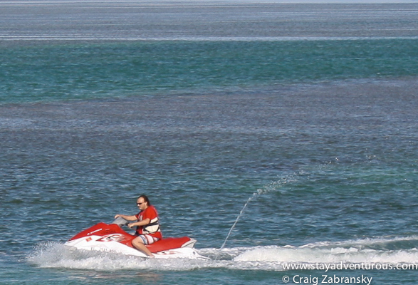 on a jet ski in the Florida Keys