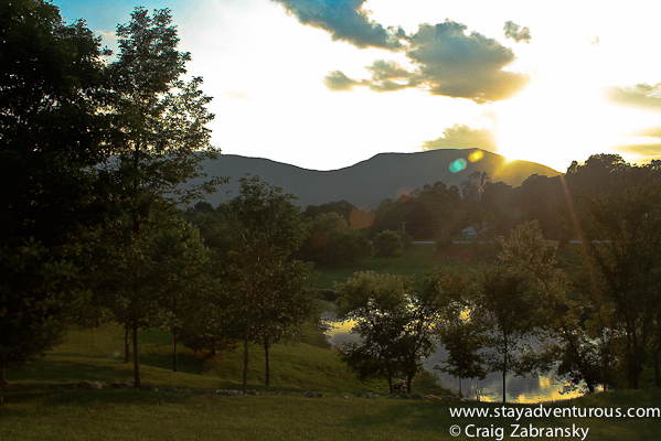 sunset in Machester, Vermont at the Manchester View Motel