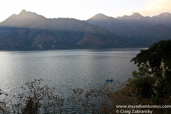 sunset on lake Atitlan, Guatemala