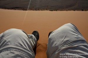 about to run down sand dune 45 in sossusvlei