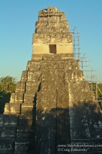 a sunset in Tikal Guatemala 