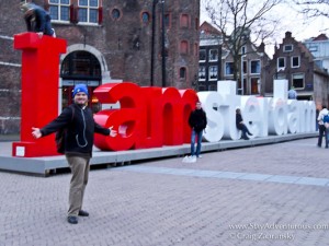 the I AMsterdam monument in Amsterdam, Holland