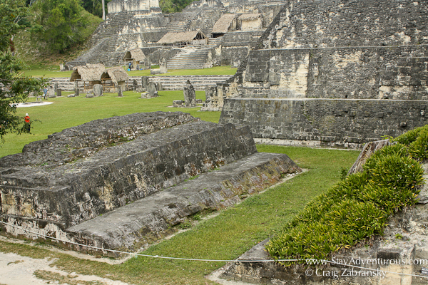 Tikal Ball Court beside Temple of the Jaguar at Templo IV