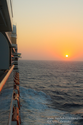 sunset on the cruise ship in the caribbean 