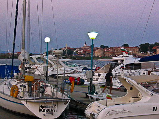 the sailboats in the harbor of Nessebar, Bulgaria