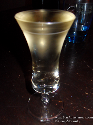 a glass of Jenever, dutch gin in amsterdam