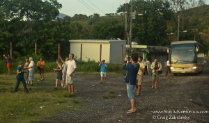 a bus tour in Veracruz stopping to take a sunset photo