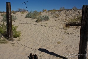 a fence near the mexican border in the samalayuca dessert sand dunes