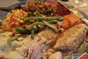 a sample plate of thanksgiving dinner