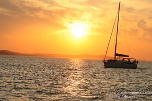 sunset in zadar croatia at sea