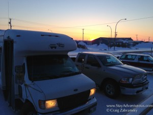 sunset image from seaport in Churchill, Manitoba Canada