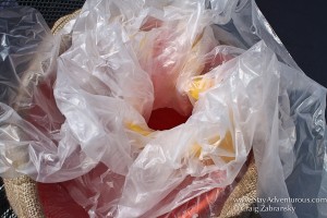 a bucket of colored powder for holi festival