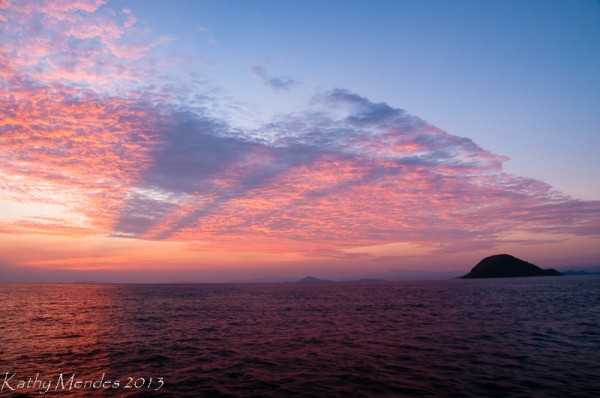 Susnet at Komodo National Park in indonesia after a SCUBA dive by KAthy Mednes