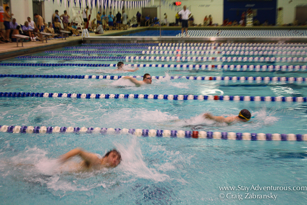 swimming event at the special olympics at suny buffalo in buffalo, new york
