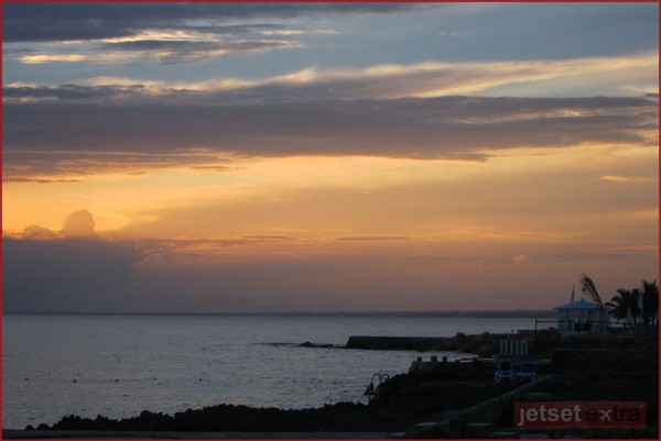 the sunset from the VIP Terrace at the Wyndham Resort in Punta Cana, DR