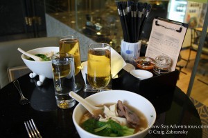 a snack from the hand made noodle bar at Hotel Orchard Singapore