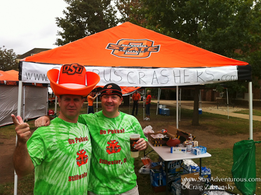 The Campus Crashers Tailgating in Stillwater, Oklahoma for a Oklahoma State Football Game