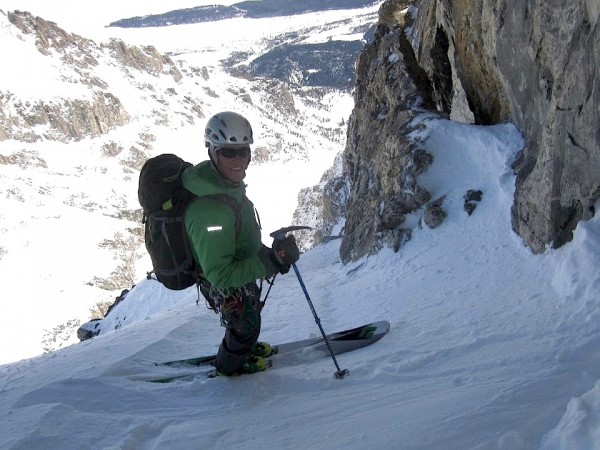 on the mountain inside Grand Teton National Park in the winter