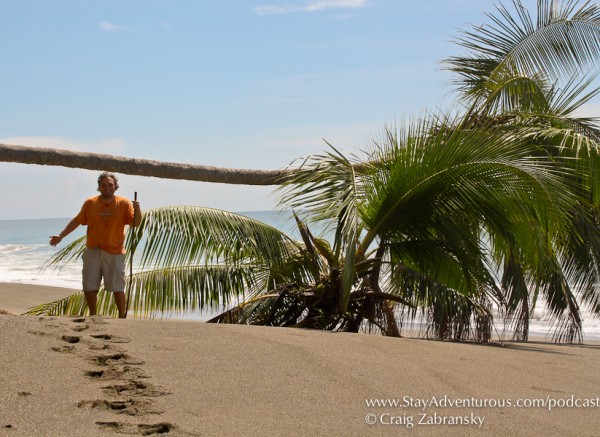 Craig Zabransky on the black sand beaches of the Osa Peninsula, Costa Rica