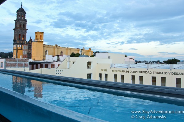 The rooftop poll at Hotel La Purificadora in Puebla, Mexico