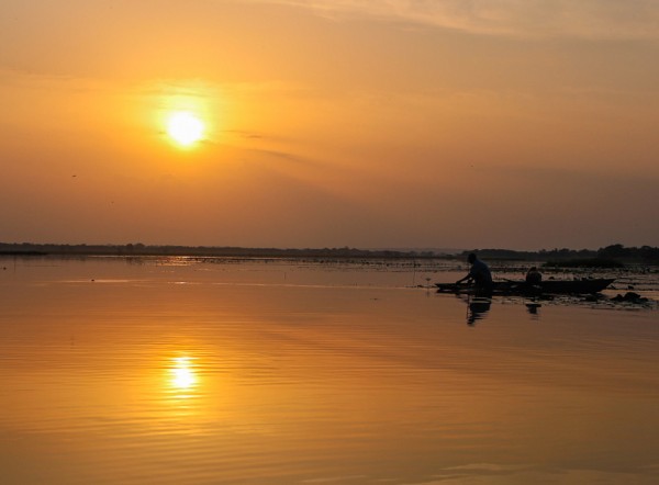 Sunrise on Lake Tengrela in Burkina Faso