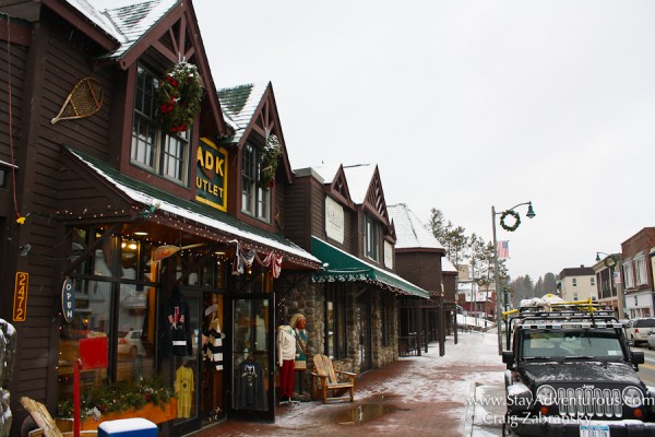 the main street of Lake Placid in the Adirondacks on New York