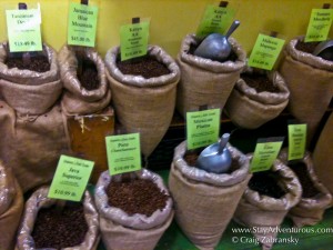 the coffee bags of beans located at Empire Coffee and Tea & Co in New York City