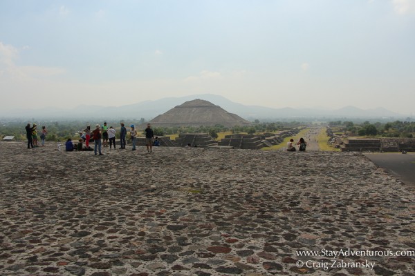 Avenue of the Dead from Pyramid of the Moon in Teotihuacan outside Mexico City