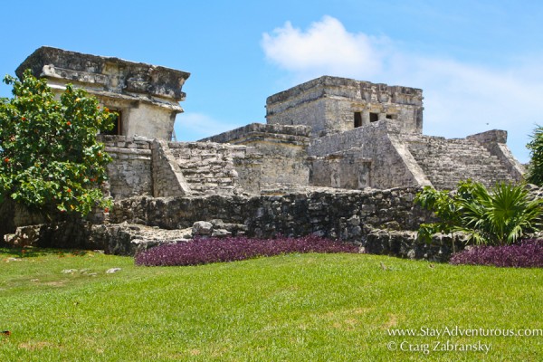 the pyramid of el castillo, tulum, mayan ruins in mexico