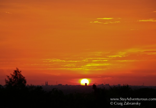 sunset over Villahermosa, Tabasco Mexico