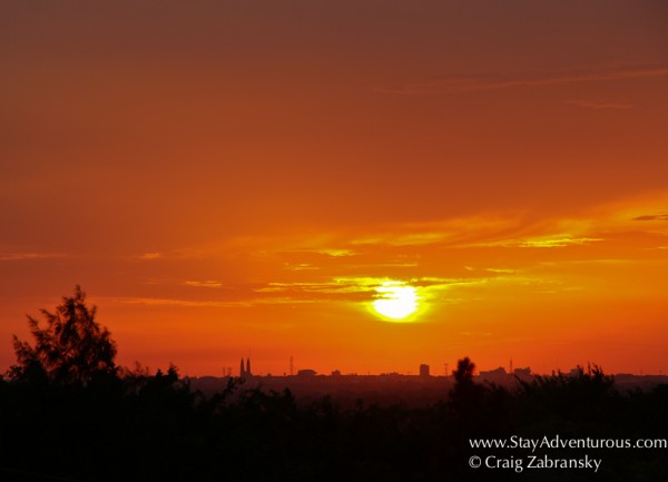 the sunset over Villahermosa, Tabasco, Mexico