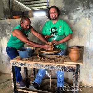 making a clay bowl for fun during the water filtration fathom travel impact excursion in the dominican republic