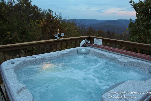 "Chilling" in the hot tub at sunset