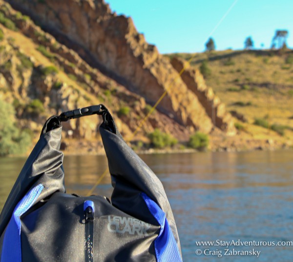 Lewis N. Clark Day Dry Bag on the Missouri River in Montana for a fly fishing float