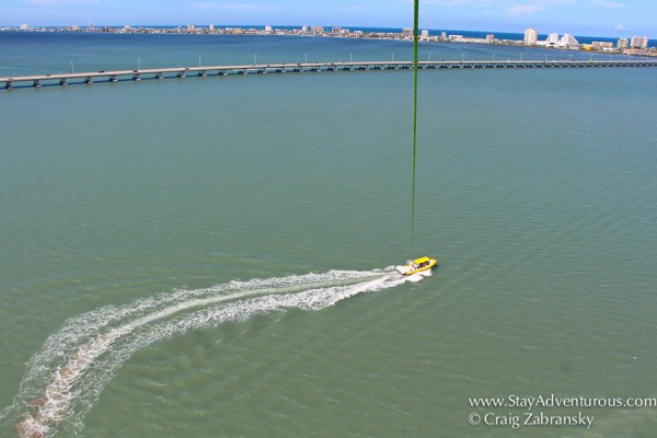 parasailing in south padre island, texas with breakers