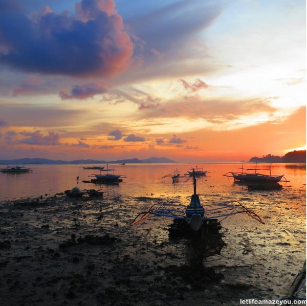 san vicente palawan sunset from Philippines