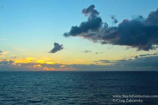 sunset from on board the viking star in the atlantic ocean