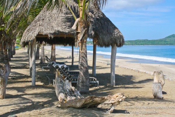 The beach at La Tranquila Resort n Punta Mita, Nayarit on the Riviera Nayarit in Mexico 