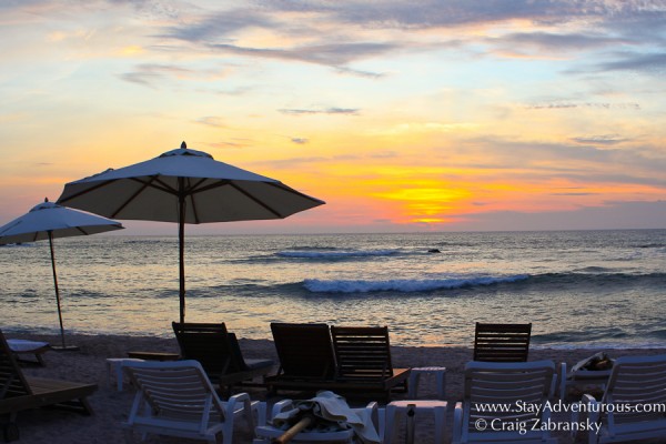 the residence's beach club in resorts at punta de mita in Punta Mita, Nayarit on the Riviera Nayarit in Mexico 