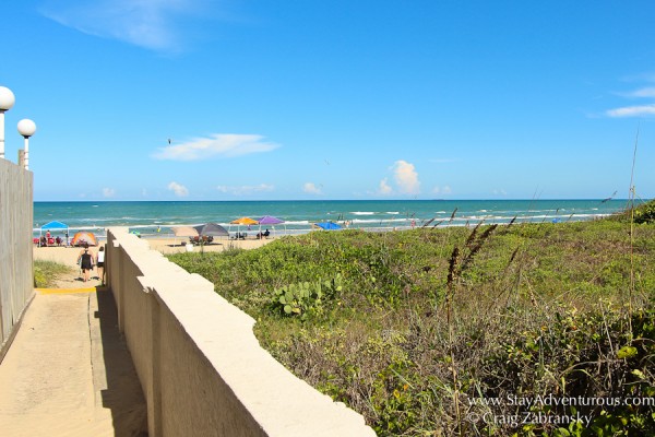 walking down to the beach in South Padre Island, Texas f