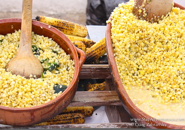 corn or maiz available as a street food in viejo vallarta