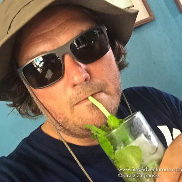 enjoying a mojito in Santiago de Cuba