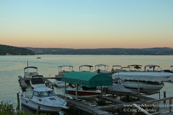 lakesude restaurant and tavern sunset view on keuka lake in the finger lakes of new york