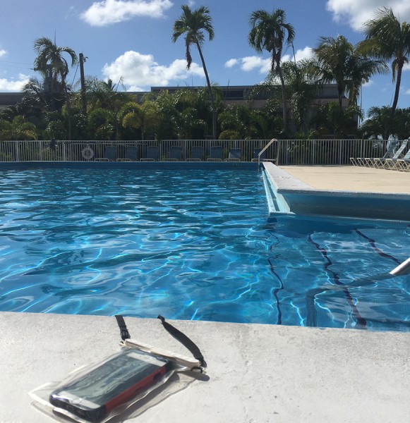 Magnetic Waterproof pouch at Islamorada Pool