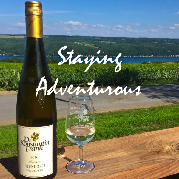 Bottle of Riesling from Dr Konstantin Frank's Winery in the Finger Lakes of New York