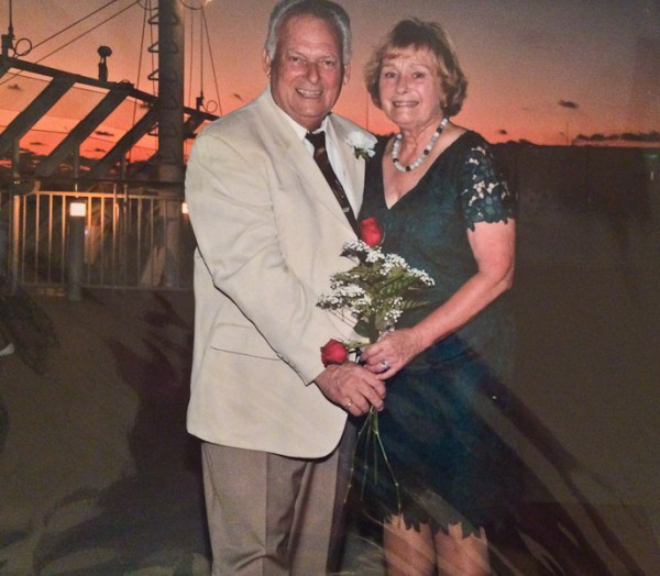 maryann and conrad zabransky 50th anniversay vow renewal onboard NCL getaway Cruise in the Western Caribbean at Sunset
