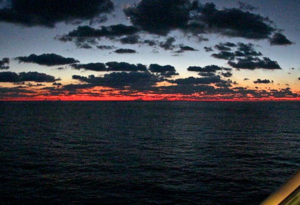 sunset at sea on the western caribbean sail of the NCL Getaway